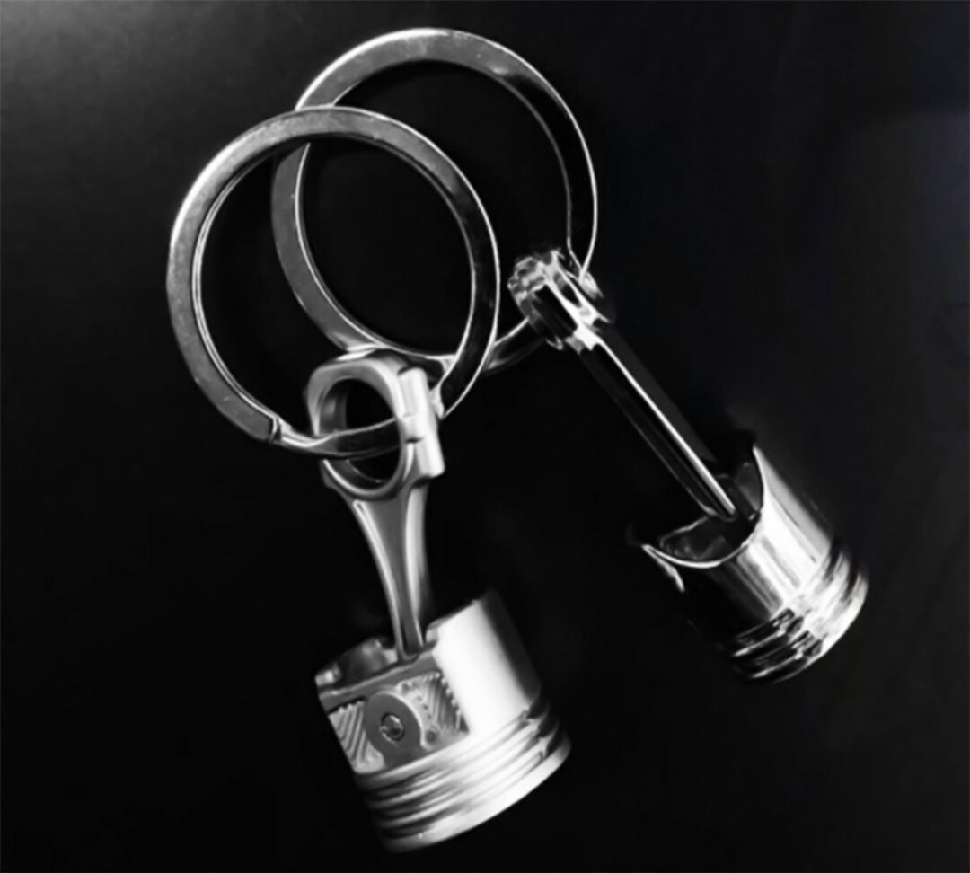 Piston Keychain, Keychain Metal Pendant, Unique Keychain, Piston Pendant Etsy