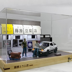 Fujiwara Tofu shop scene | model parking garage scene | AE86 car model | Birthday gift for boys