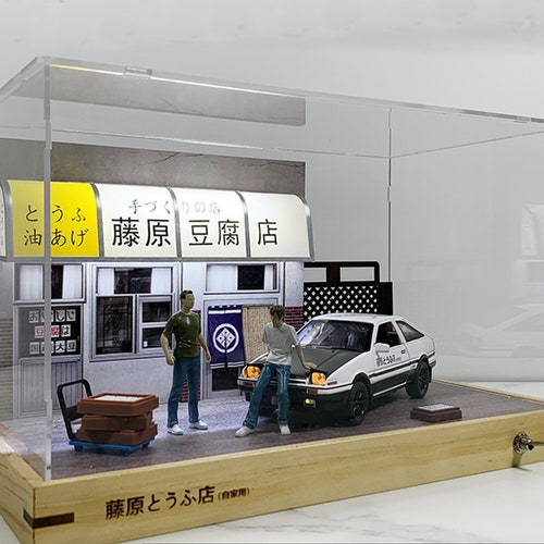 店舗用品 Yoshio Fujiwara Fujiwara Tofu Shop Scene | Model Parking Garage Scene | AE86 Car