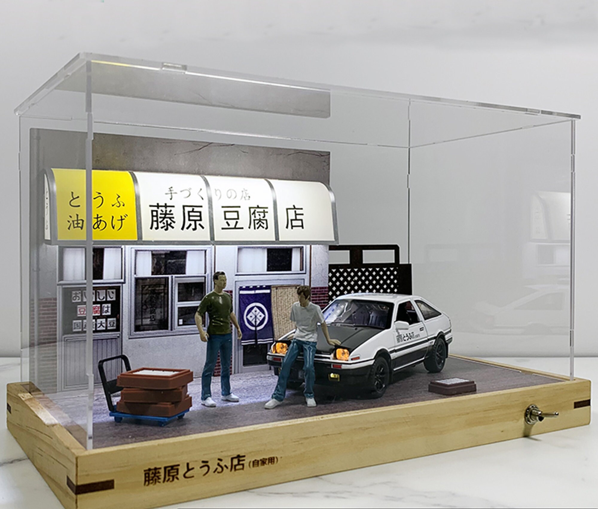 店舗用品 Yoshio Fujiwara Fujiwara Tofu Shop Scene | Model Parking Garage Scene | AE86 Car