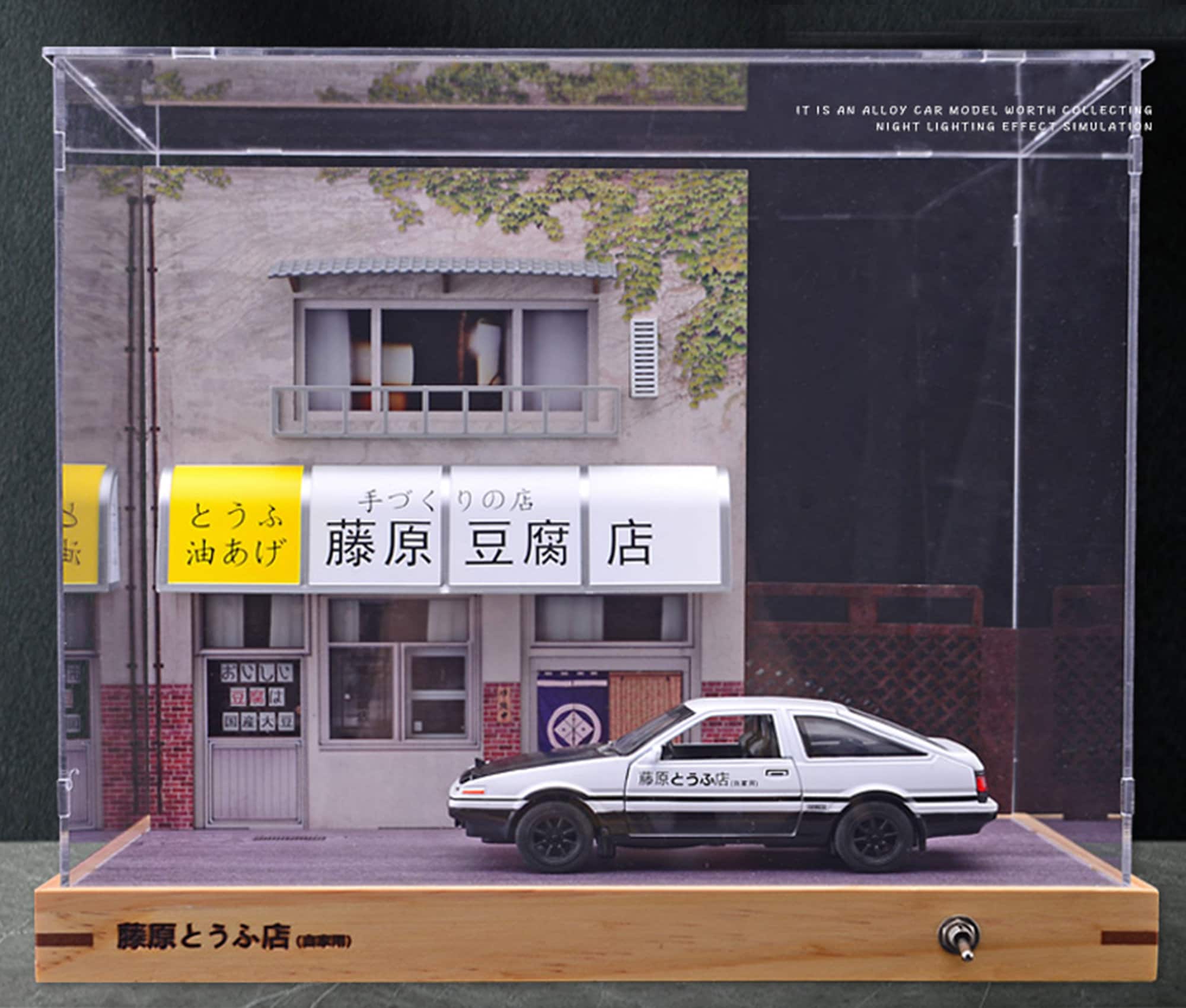 Fujiwara Tofu shop Display Case Double Layer with Toyota AE86 Car Model
