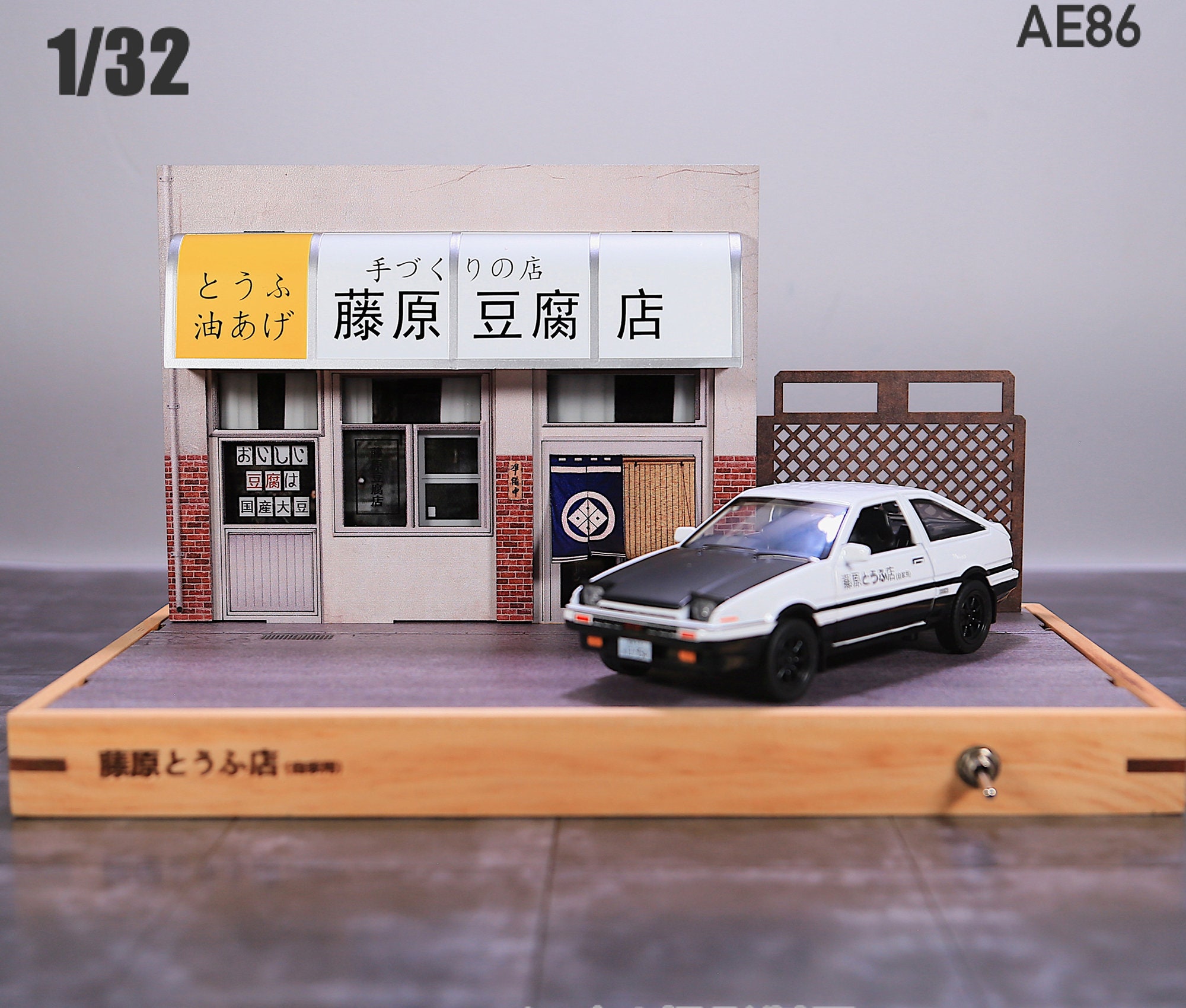 Fujiwara Tofu Shop Scene 1:32 Model Parking Garage Initial D