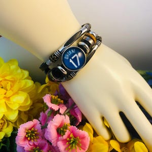 Ohtani Bracelets, Dodgers Bracelets, Shohei Bracelet, Leather Ohtani 17 Bracelet