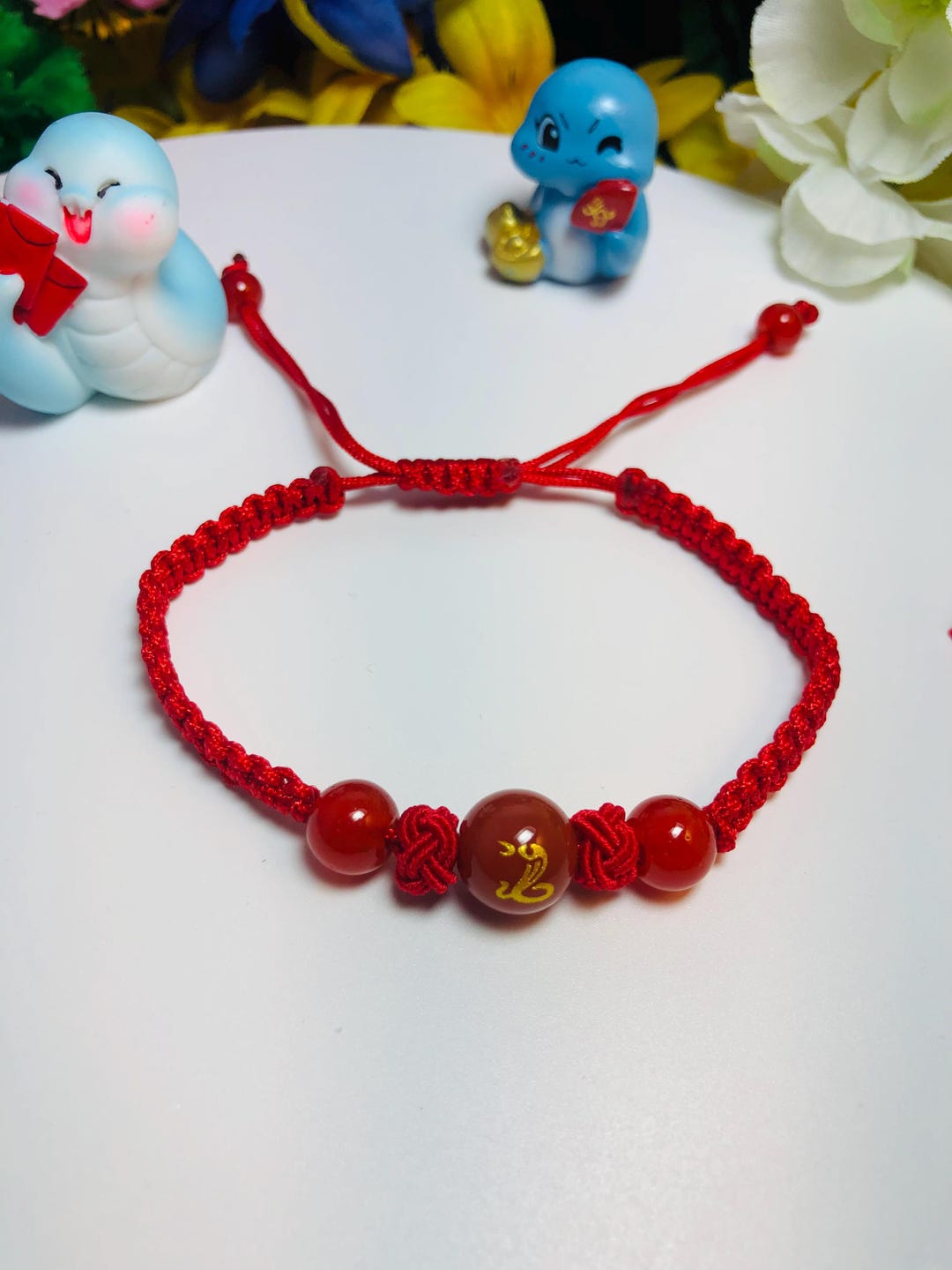 24K Gold Bracelet Chinese Zodiac Charm Bracelets Ox Adjustable Red Chain Lucky Animal Link Charms Good Luck Braided Rope Dainty Bangle Fortune Stackable Bangles 999 Solid Gold Gift For Women Men