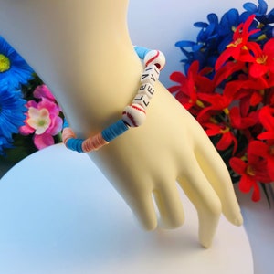 Sports Bracelets, Basketball, Tennis, Soccer, Football, Baseball Beaded Bracelets, Heishi Beaded Sports Bracelets, Custom Made Bracelets