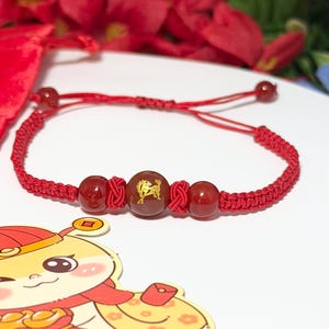 Chinese Year of the Horse Bracelet, 2026 Lunar New Year Red String jewelry, Year of the Horse Keychain, New Year Box Gift Set