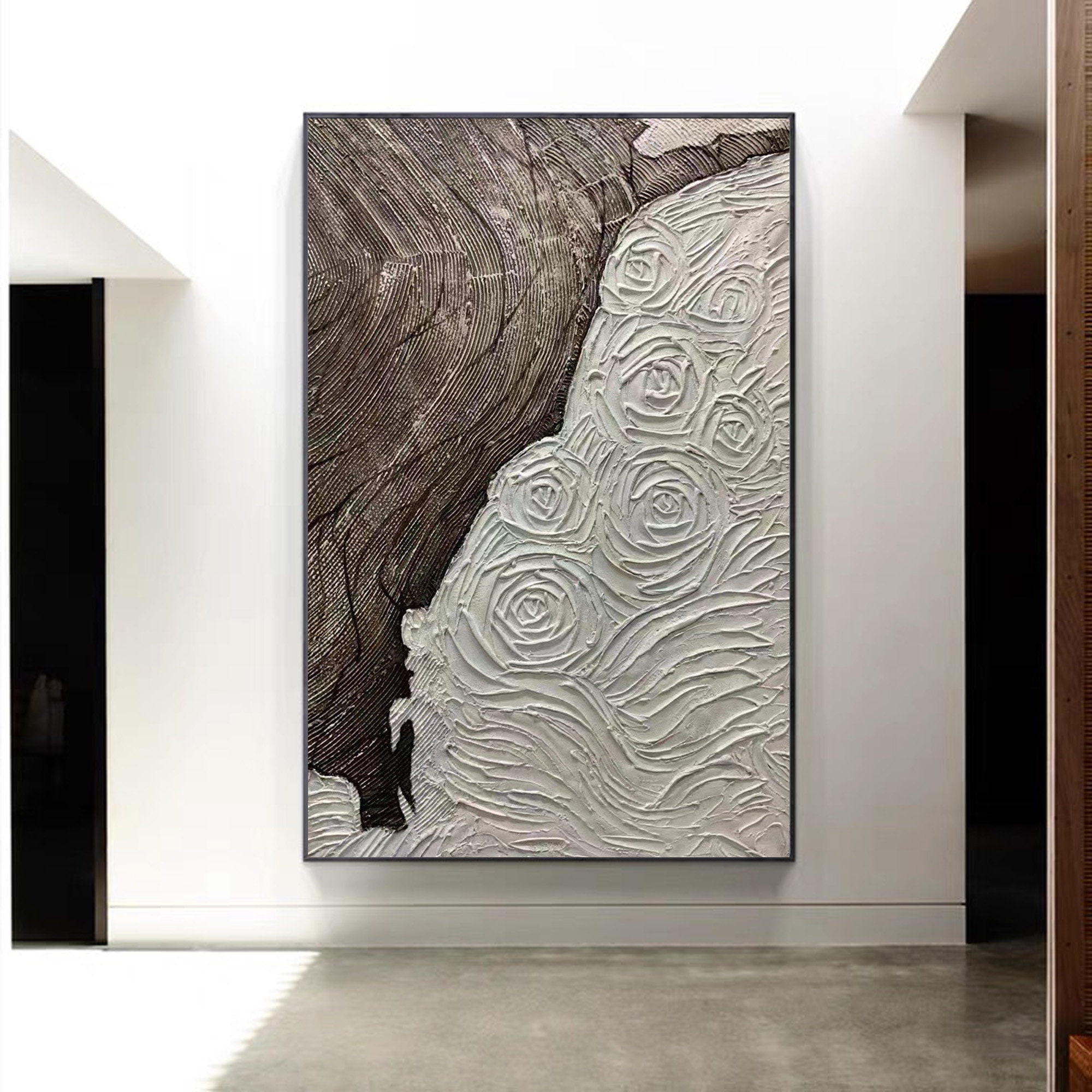 Large Abstract White Paintingwhite Textured Painting White Etsy