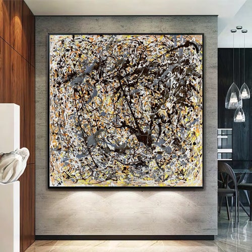 Original Abstract Painting, Jackson shops Pollock Brushstroke Wall Art, Large Art Abstract, Living Room Art , Bedroom Decor, Contemporary Art M160