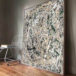 Pollock style painting, Large Abstract Painting, Jackson Pollock Wall Art, Oversize Painting, Living Room Art, Contemporary Art M162