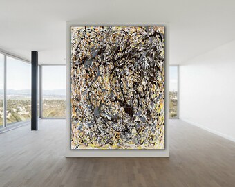 抽象画 現代壁アート ジャクソン ポロック スタイル 特大絵画 抽象