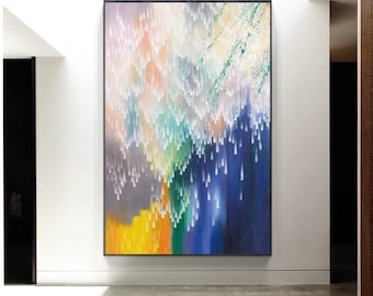 Minimalist Large  Colorful Painting Large Original Abstract Canvas Oil Painting Contemporary Art M43