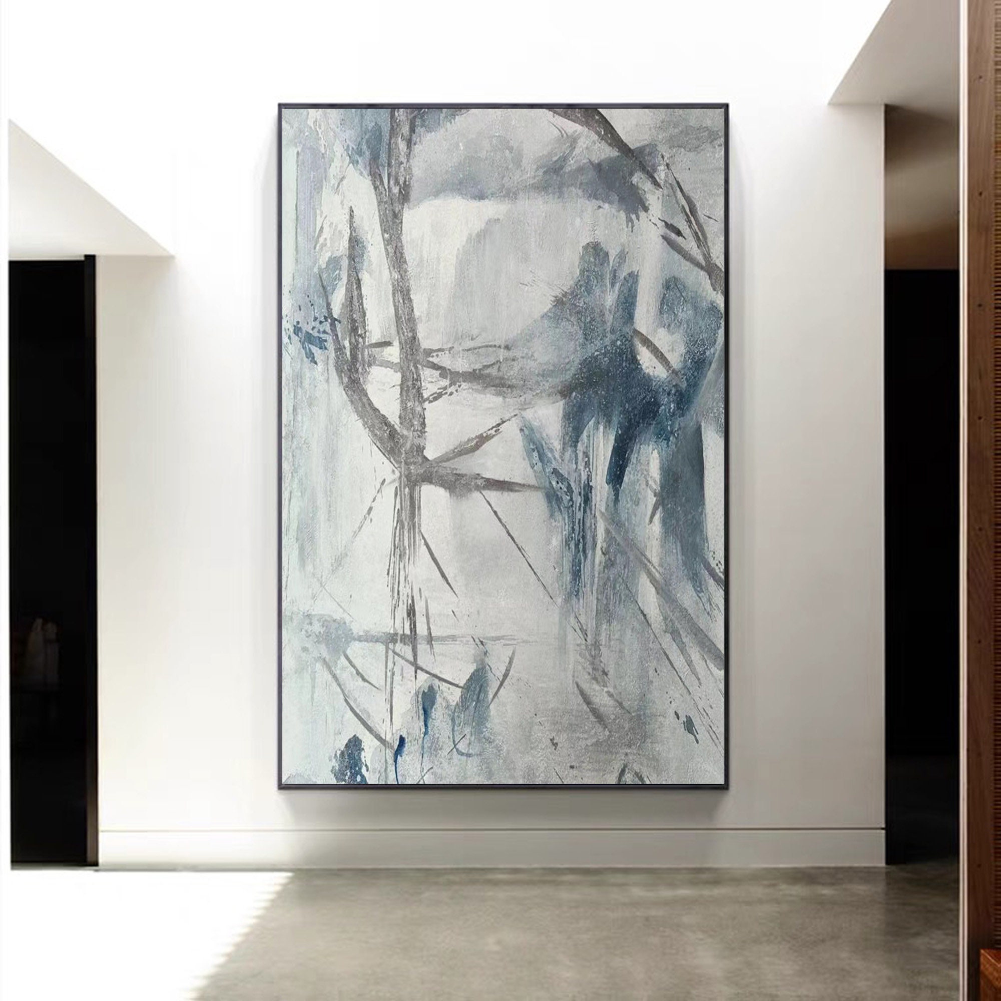 オリジナル抽象画、大きな絵画ミニマリストアート、ミニマリスト抽象