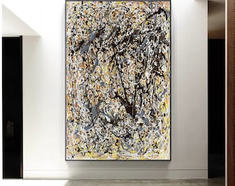 Abstract Painting Contemporary Wall Art Jackson Pollock Style Extra Large Painting Abstract Art  Modern Canvas Abstract painting M169