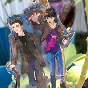 Supernatural 3.5in Acrylic Keychains Glitter Epoxy Sam & Dean Double-Sided