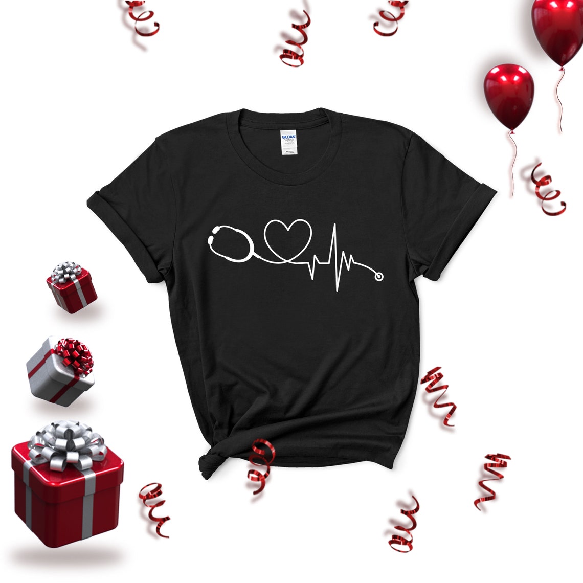 Heartbeat Stethoscope Shirt Stethoscope Ekg Tshirt BIRTHDAY Etsy