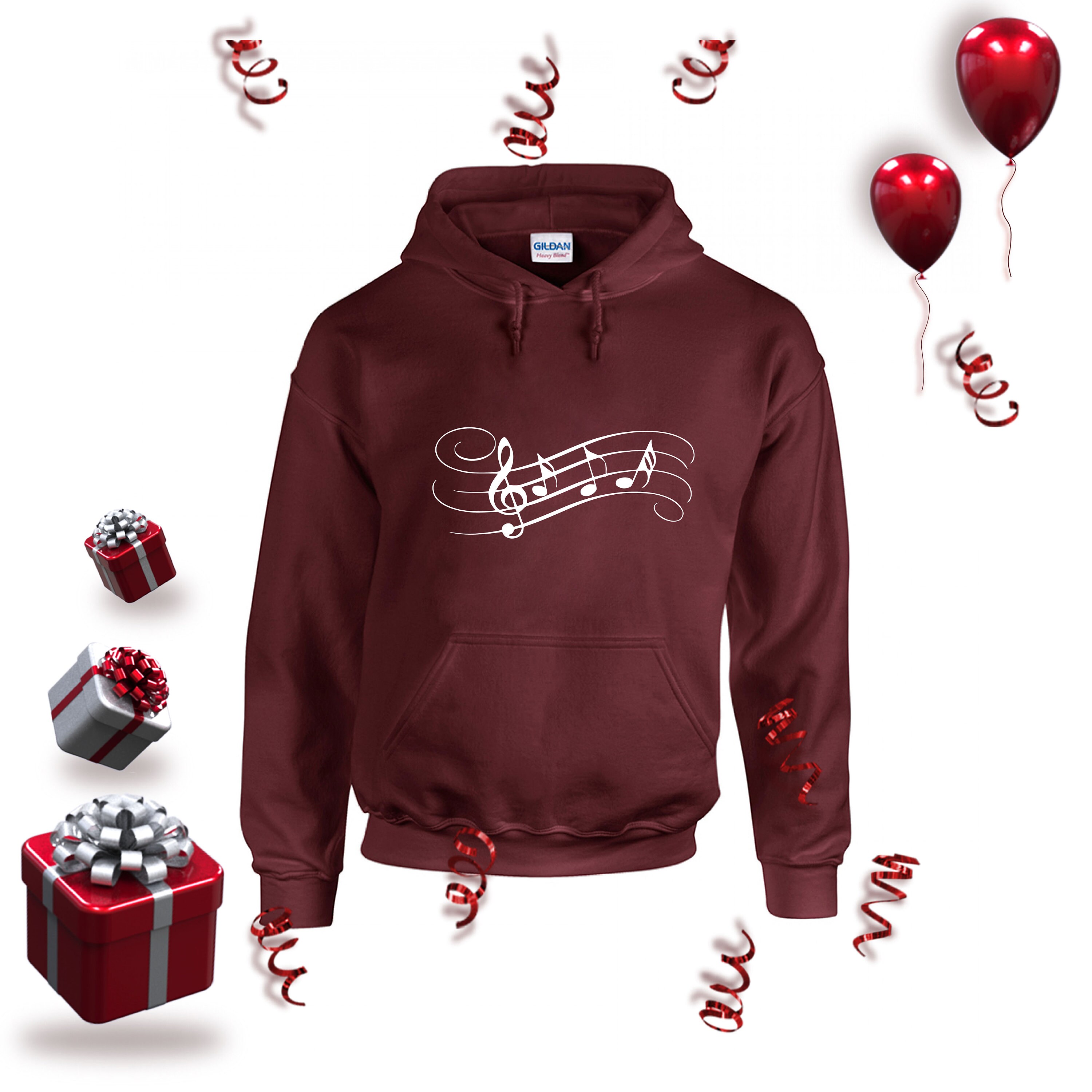 Musician Hoodie Musical Notes Hoodie Hoodie Musician Etsy UK