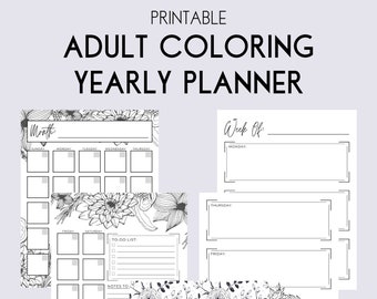 Adult Yearly Planner - Etsy