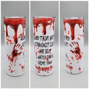 Crime Show 20 oz Skinny Tumbler Design | Sublimation Tumbler Wrap | Straight Tumbler Design