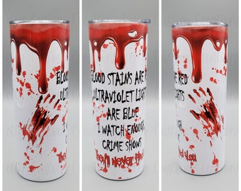 Crime Show 20 oz Skinny Tumbler Design | Sublimation Tumbler Wrap | Straight Tumbler Design