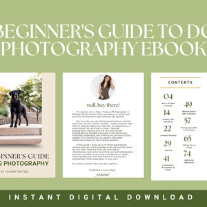 A Beginner&#39;s Guide To Dog Photography, Learn Pet Photography, Digital Download, PDF, Letter, Marketing Ideas, Pet Photography Education