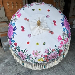Boho Balinese Garden Parasol: Handmade Tropical Wedding Decor