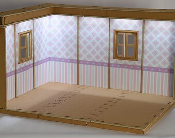 Doll RoomBox with LED light 1/6 scale laser cut foamboard