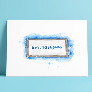 Donna&#39;s Greek Villa Watercolor Art Print | 5x7, 8x10 Art Print | Wall Art, Home Decor, Unframed Art Print