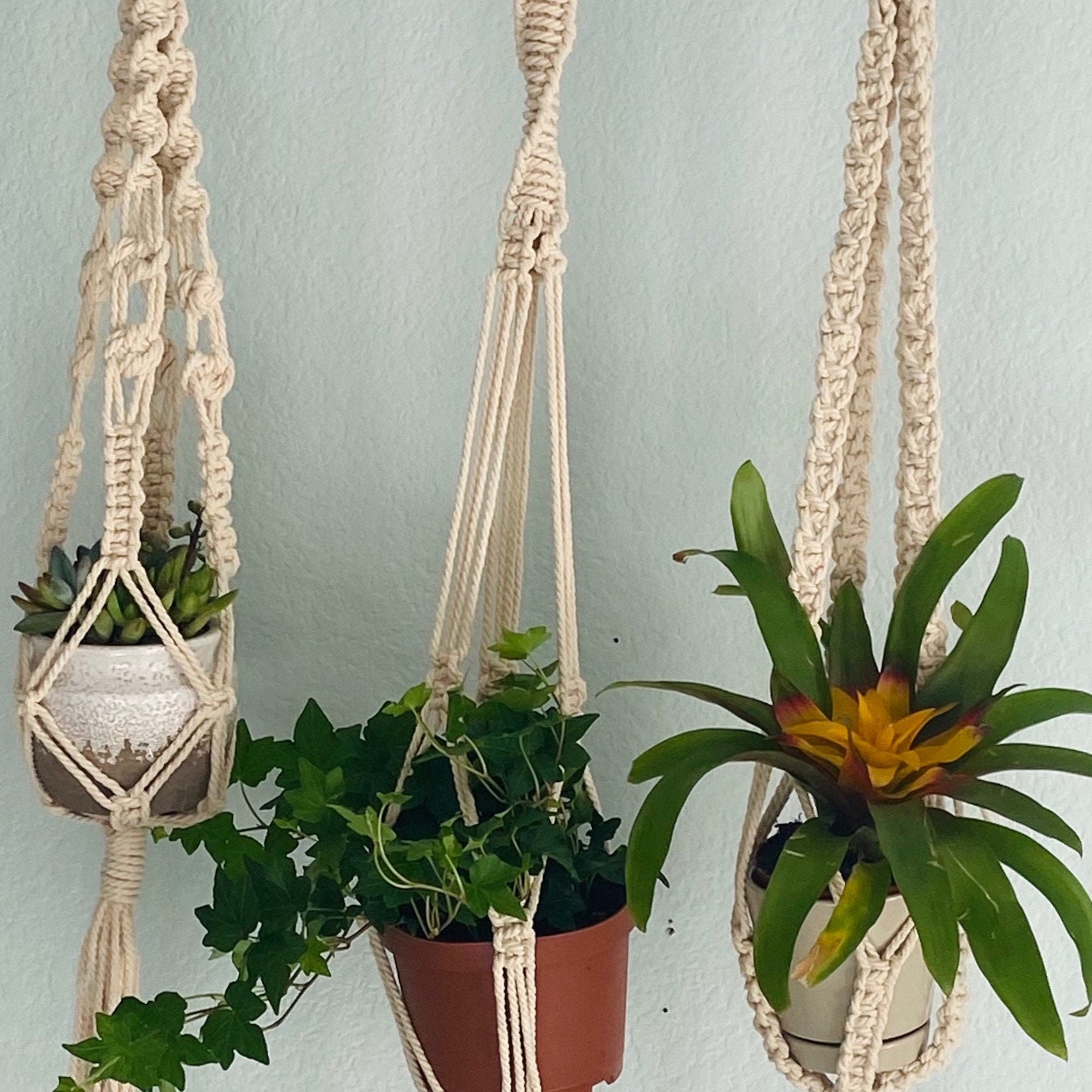 Handmade Macrame Plant Hangers Josephine Knot Macrame Boho Etsy
