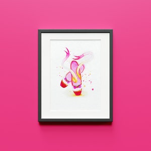 Genevieve Ballet Shoes Watercolor, Barbie Dancing Princesses | 5x7, 8x10 Art Print | Wall Art, Home Decor, Unframed Art Print
