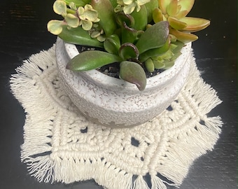 Mandala Macrame Table Centerpiece, Handmade Macrame Trivet, Measures 10-22 Inches