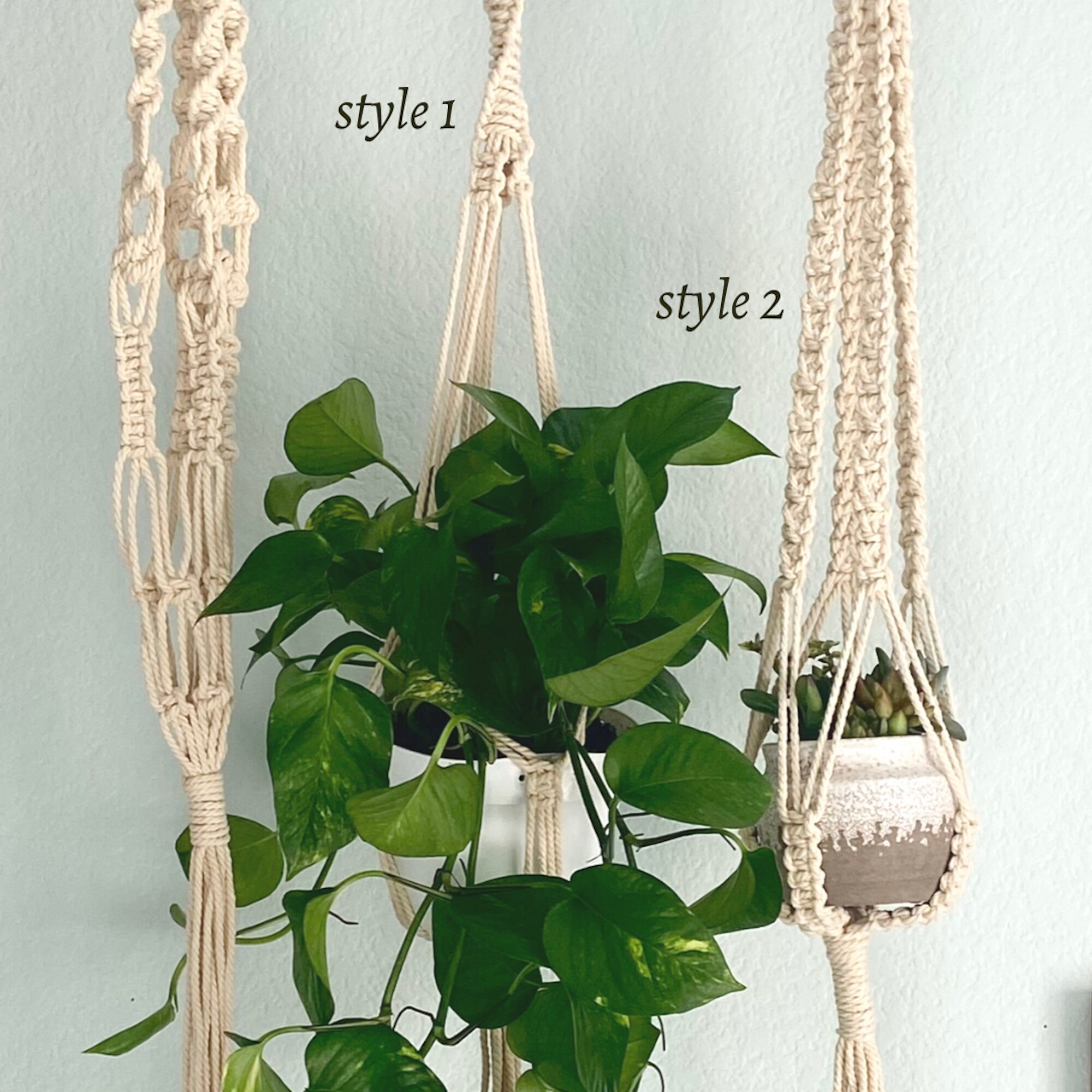 Handmade Macrame Plant Hangers Josephine Knot Macrame Boho Etsy