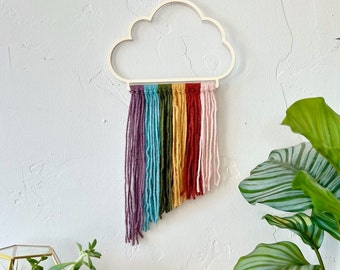 Kit de manualidades de nube arcoíris: colgante de pared de hilo DIY