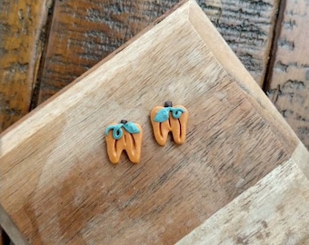 Pumpkin Teeth Studs | fall dental earrings | Halloween teeth | Dentist, dental, dental assistant, dental hygienist | dental gift