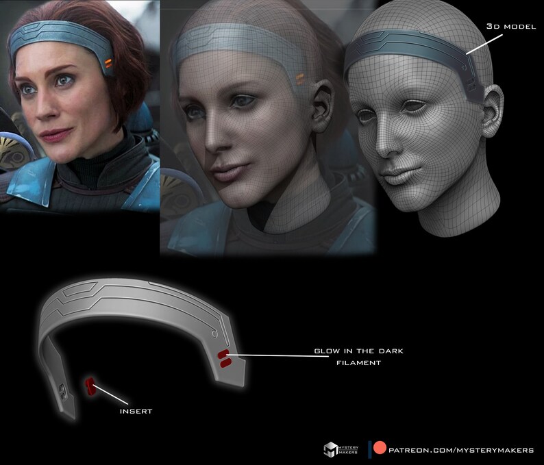Bo Katan Kryze 3D Printed Headband Raw FDM Star Wars Etsy UK