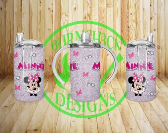Minnie Mouse 12oz Sippy Cup Tumbler PNG JPG Graphic Download