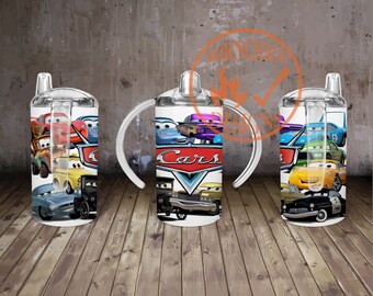Cars 12oz Sippy Cup Tumbler Graphic Download PNG JPG