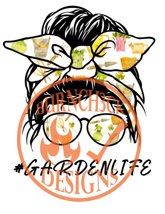 Messy Bun Garden Life PNG JPG Download