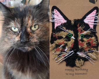 CUSTOM CAT CARD|Card from pet cat|Gift for Cat mum|Personalised pet portrait|Keepsake birthday card|Father's Day cat card|Gift for cat Dad