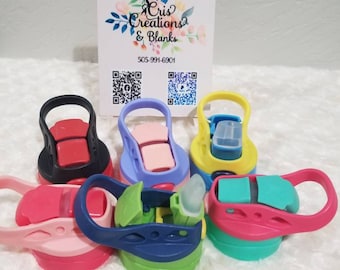 Kids 12oz sublimation waterbottle replacement lid wave design