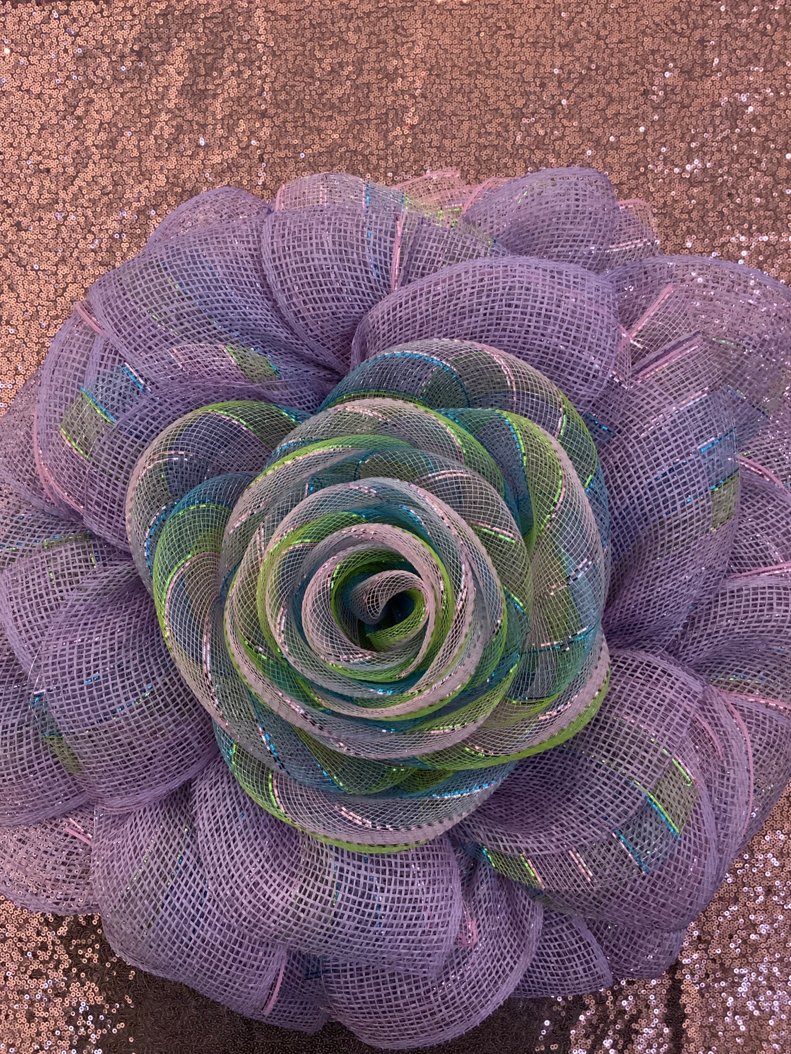 Deco Mesh Rose Wreath Etsy