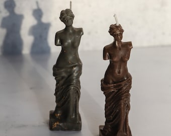 Renaissance Sculpture Hand Poured Candle. Made of 100% Organic Ultrafiltered Beeswax.