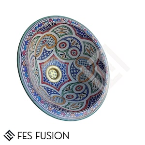 Istanbul - Hand-Painted Ceramic Vessel Sink - Elevate Your Bathroom Vanity with Mid-Century Modern Flair in a Countertop or Undermount Style