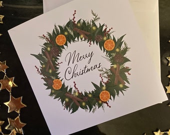 Christmas Wreath greeting Card