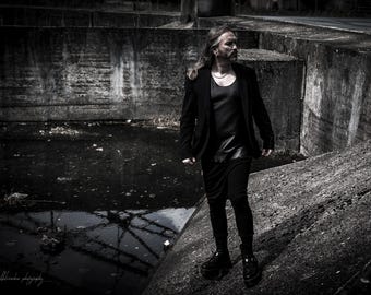Unisex Fake Leather Tank Top – Dark Aesthetic Streetwear Statement