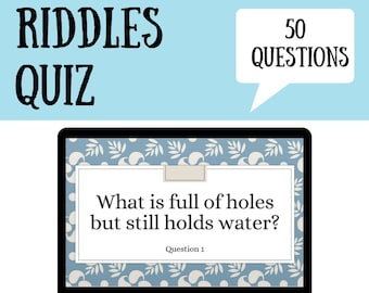 Zoom Game: Riddle Quiz (PowerPoint Games, Virtual Games for Work, Virtual Family Games, Virtual Friends Games, Zoom Games)