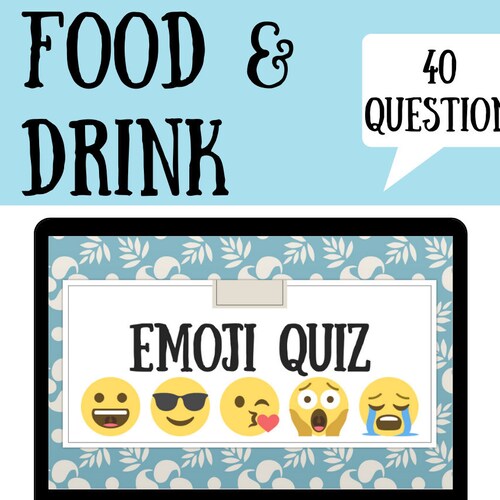 Emoji Quiz Food & Drink virtual Games for Work Zoom Games Etsy