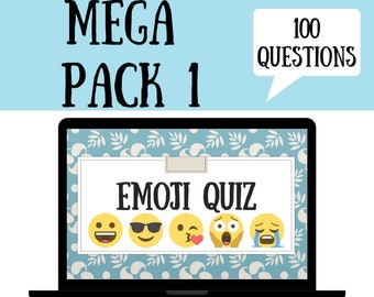 Emoji Quiz: Mega Pack 1 (Zoom Spiele, virtuelle Spiele für die Arbeit, virtuelles Quiz, Quarantänespiel, Virtuelle Spiele Nacht, Zoom Spiele für Gruppen)