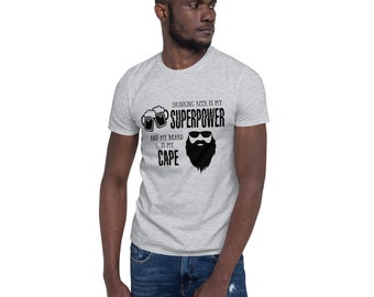 Camicia da birra divertente, camicia per barba divertente, maglietta per la festa del papà, regali di birra, camicia barba per gli uomini, maglietta Gildan, t-shirt Unisex a maniche corte