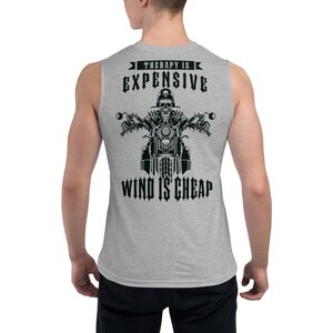 Therapy is Expensive Wind is Cheap Muscle Shirt, Biker Tank Top, Wind Therapy Shirt, Skull Shirt, Funny Clothing