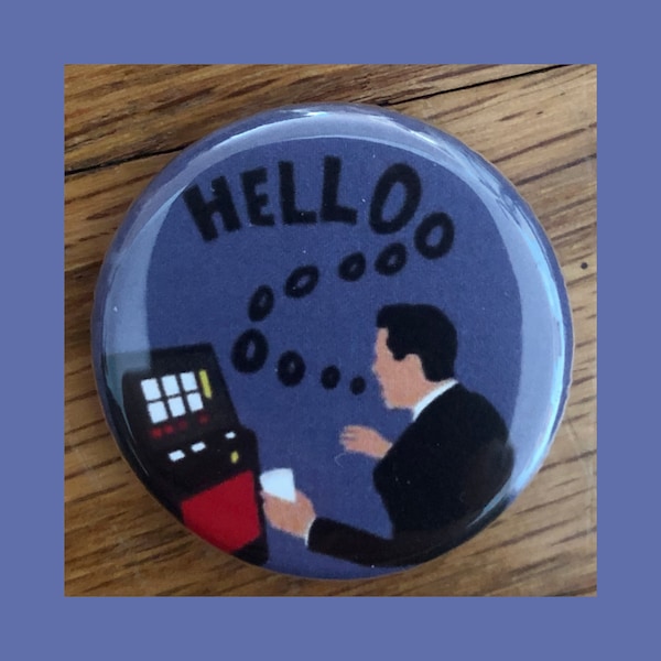 Hellooo Mr. Jackpots 1.25" pinback button, Dougie Jones, Agent Dale Cooper, Twin Peaks pin
